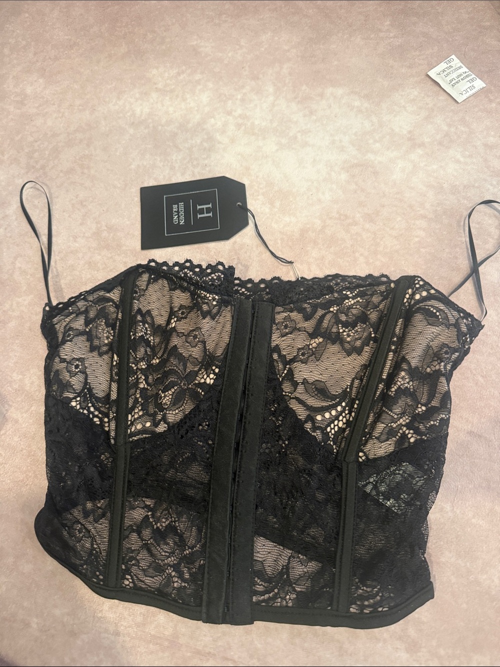 Hidden Brand Black Lace Bustier Bandeau